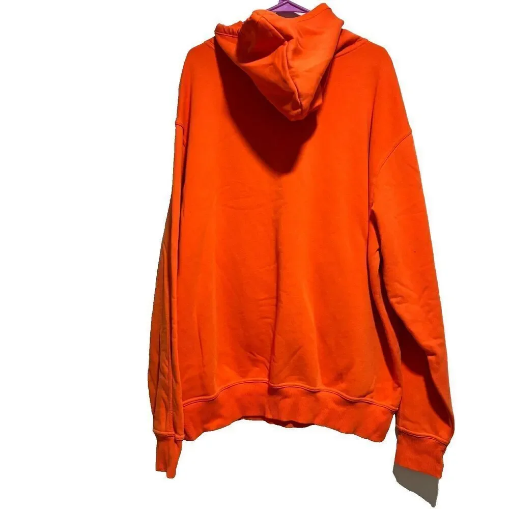 Adidas Women's Essentials Brandlove Hoodie Orange XL Zipper Pocket Long Sleeve‎